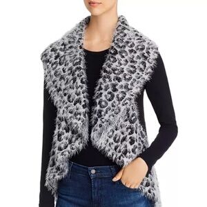 Sioni Draped Leopard Print Sweater Vest S/M